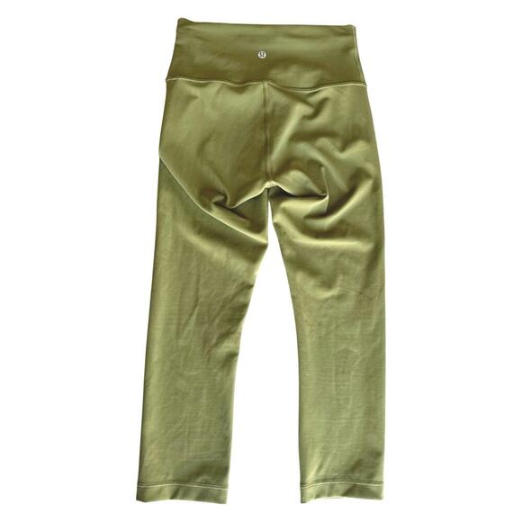 Lululemon Wunder Train High-Rise Crop 21" Bronze Green Size 6 Activewear - Picture 5 of 11